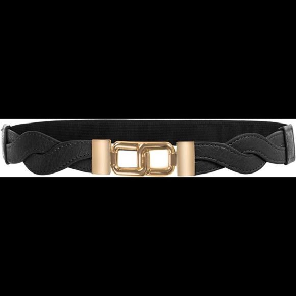 Women\'s 50s Braided Belts for Dress Stretch Woven Elastic Braided Belt Black main image 5